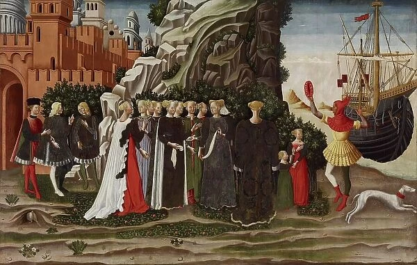 The Departure of Helen and her Entourage for Cythera, c1468. Creator: Dario di Giovanni