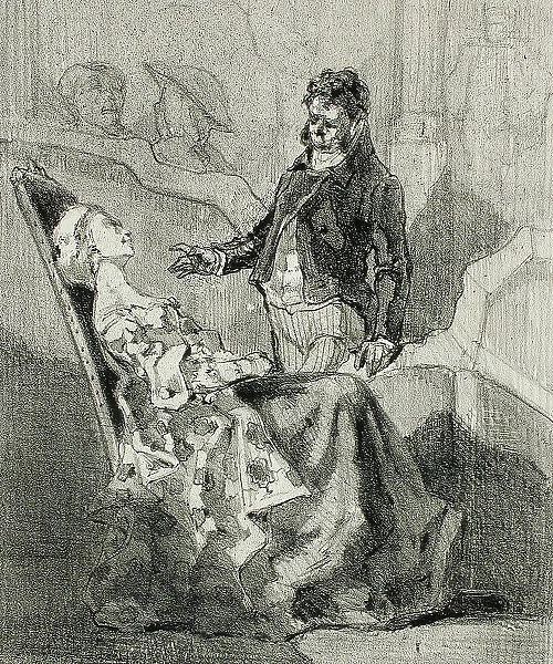 Derrière le rideau, 1856. Creator: Félicien Rops