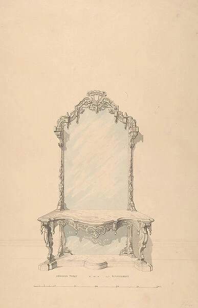 Design for Console Table, 1850-1904. Creator: Robert William Hume