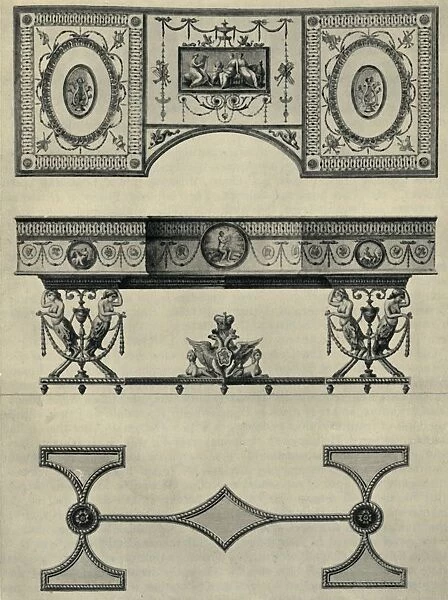 Design for a harpsichord by Robert Adam, 1774, (1946). Creator: Unknown