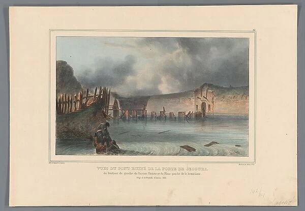 Destroyed bridge, 1832, (1833). Creator: Auguste Raffet
