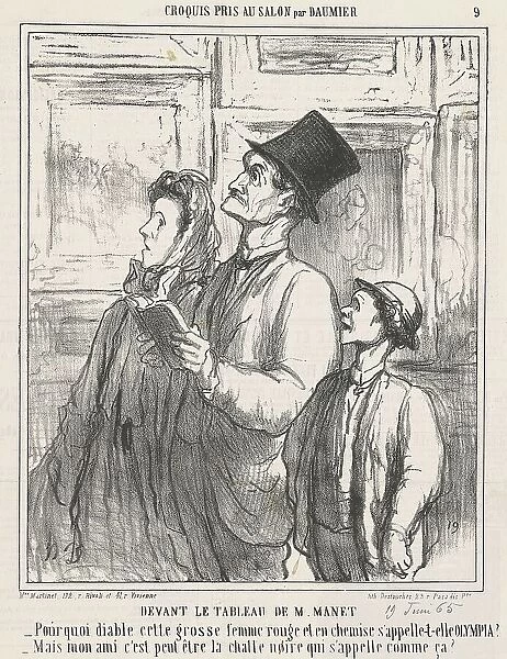 Devant le tableau de M. Manet, 19th century. Creator: Honore Daumier