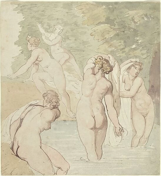Diana and Her Nymphs Bathing. Creator: Thomas Rowlandson