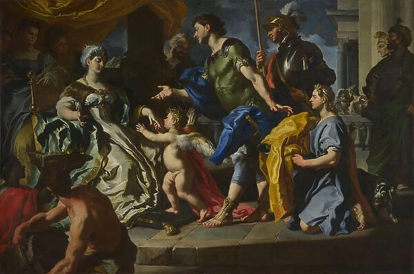 Dido receiving Aeneas and Cupid disguised as Ascanius, 1710. Creator: Solimena, Francesco (1657-1747)