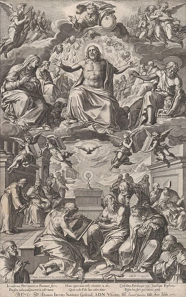 The Dispute of the Church Fathers over the Holy Sacrament, 1575. Creator: Cornelis Cort