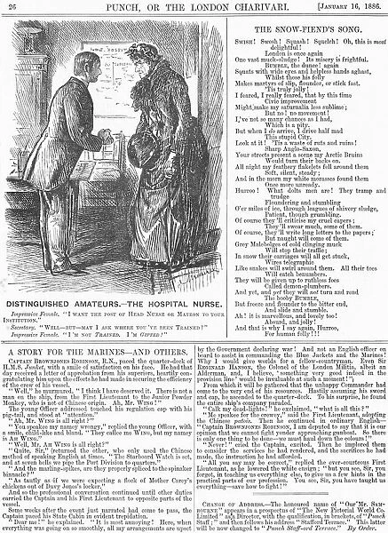 Distinguished Amateurs - The Hospital Nurse, 1886. Artist: George du Maurier