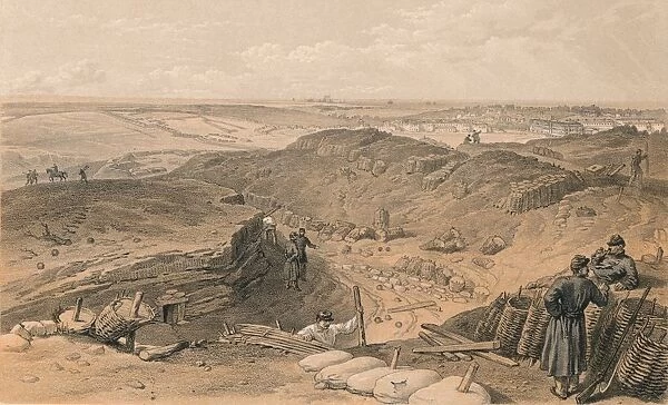 Ditch of the Malakoff, Battery Gervais, and Rear of Redan, 1856. Artist: Thomas Picken