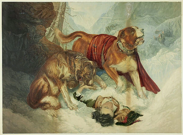 The Dogs of St. Bernard, n.d. Creator: George Baxter