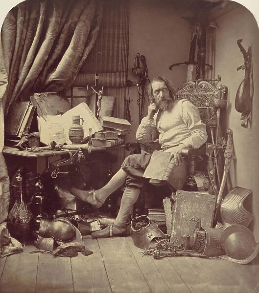 Don Quixote in His Study, 1857. Creator: William Henry Lake Price