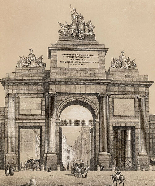 Door of Toledo in Madrid, conceived as a triumphal arch dedicated to King Ferdinand VII