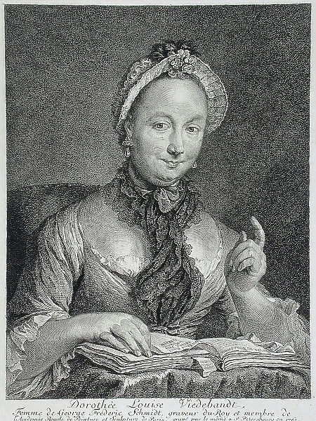 Dorothée Louise Viedebandt Schmidt, the Artist's Wife, 1761. Creator: Georg Friedrich Schmidt