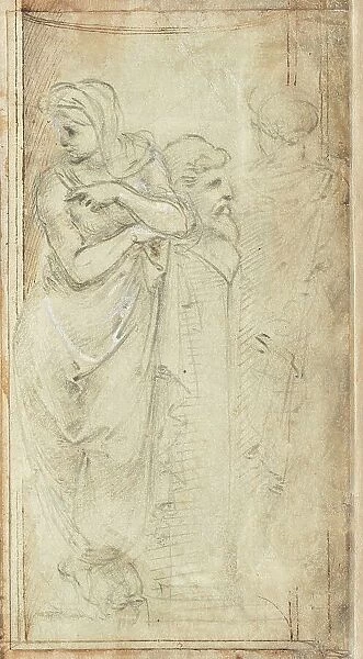 Two Draped Women Standing on Either Side of a Herm, 1488 / 1493. Creator: Filippino Lippi