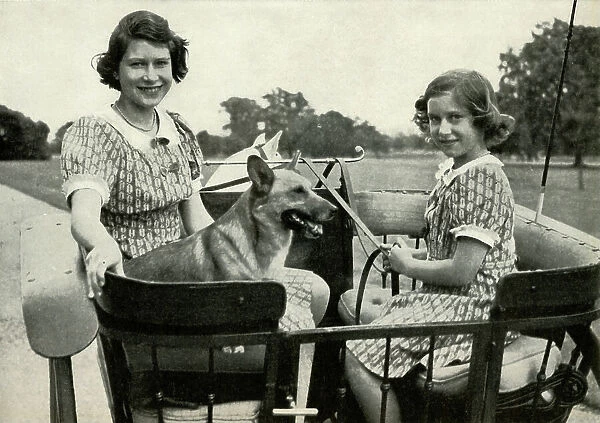 Driving with Her Sister in Windsor Great Park - 1941, 1947. Creator: Unknown