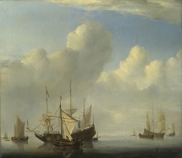 A Dutch Ship coming to Anchor, 1657. Artist: Velde, Willem van de, the Younger (1633-1707)