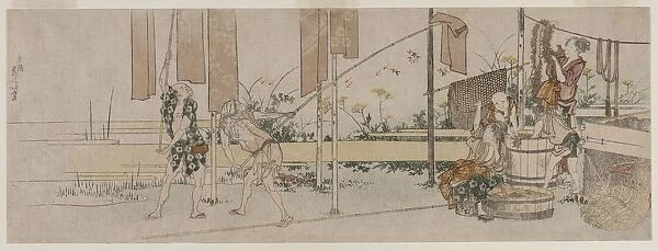 Dyers at Work, c. 1800. Creator: Katsushika Hokusai (Japanese, 1760-1849)