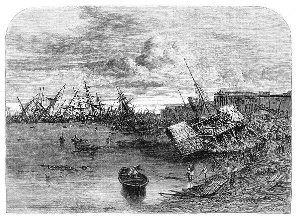 Effects of the cyclone at Calcutta on the 5th of October - from a photograph, 1864. Creator: Mason Jackson