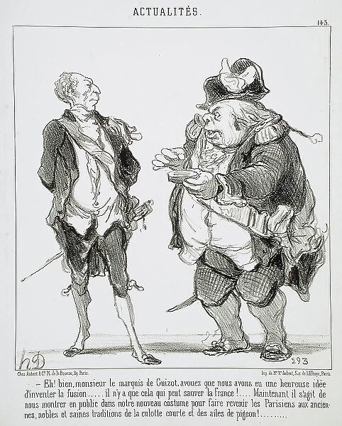 Eh! bien, monsieur le marquis de Guizot... 1851. Creator: Honore Daumier