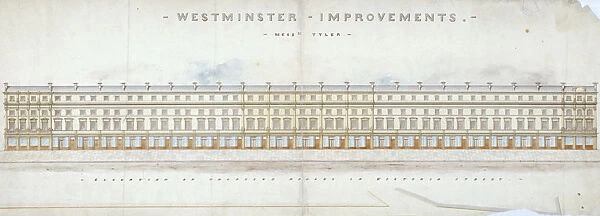 Elevation of proposed houses in Victoria Street, Westminster, London, c1845. Artist