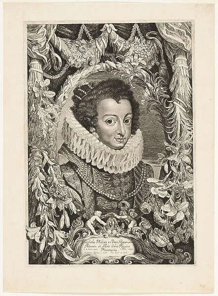 Elisabeth of Bourbon, Queen of Spain, plate 13 from Duces Burgundiae (Dukes of Burgundy), 1644. Creator: Jacob Louys