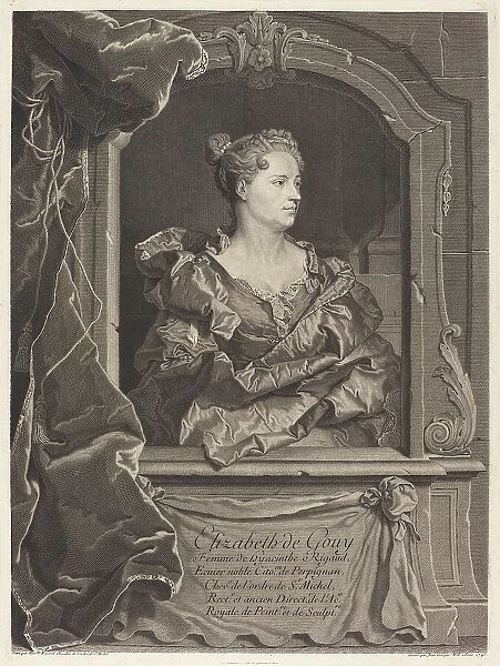 Elizabeth de Gouy, femme de Hyacinthe Rigaud, 1743. Creator: Johann Georg Wille