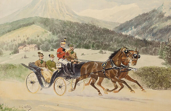 Emperor Franz Joseph I of Austria and Archduke Franz Ferdinand …in a carriage, 1900s-1910s