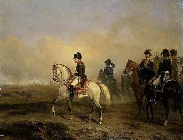 Emperor Napoleon I and his staff on horseback, 1810-1850. Creator: Emile Jean-Horace Vernet