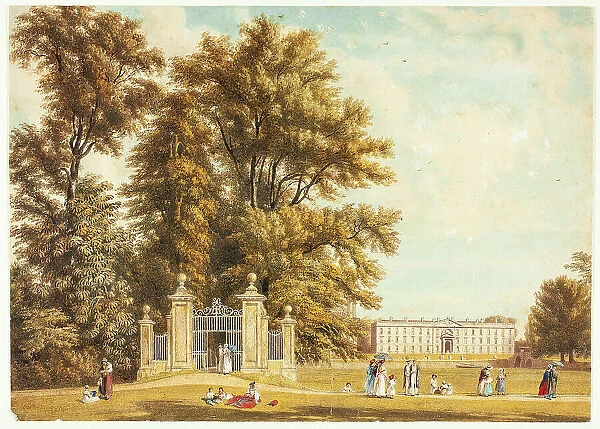 Entrance to the Avenue from Clare Hall Piece, Cambridge, c. 1830. Creator: William Westall