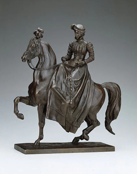 Equestrienne in Renaissance Dress, c. 1840. Creator: Antoine-Louis Barye