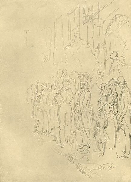 In Erwartung der Prozession, mid-late 19th century, (c1924). Creator: Carl Spitzweg