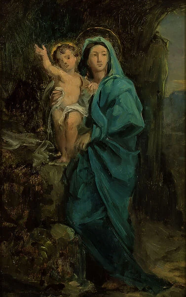 Esquisse pour la chapelle de Bois-Colombes : La Vierge et l'enfant Jésus, c.1876. Creator: Francisque Desportes