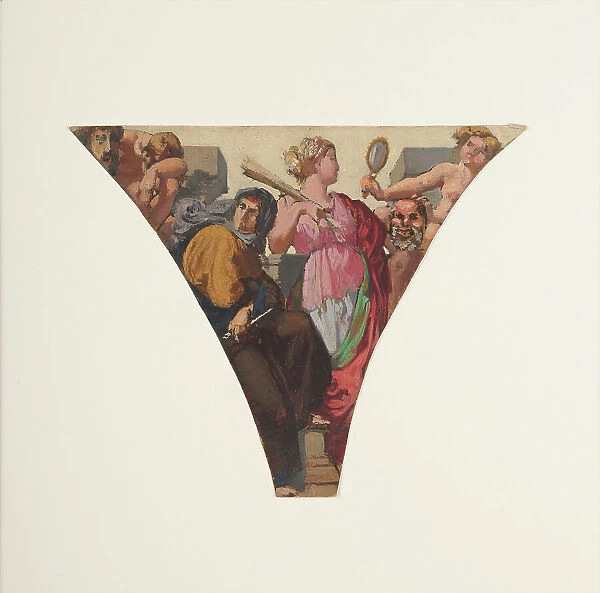 Esquisse pour la grande galerie des Fêtes de l'ancien Hôtel de Ville de Paris : Tragédie... 1852. Creator: Henri Lehmann