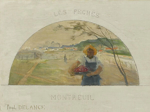 Esquisse pour la salle à manger de l'Hôtel de Ville de Paris : Montreuil : les pêches... c1891-1892 Creator: Paul Louis Delance