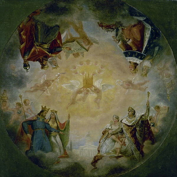Esquisse pour le Panthéon (église Sainte-Geneviève) : Gloire des dynasties royales et... c.1812. Creator: Antoine-Jean Gros