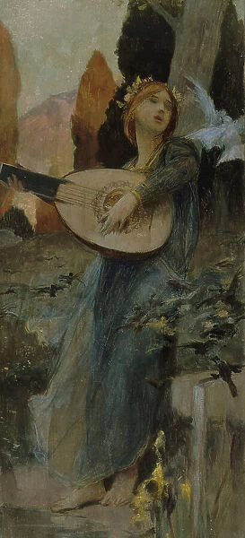 Esquisse pour le salon des Arts de l'Hôtel de Ville de Paris : La Musique, 1903. Creator: Francois Flameng