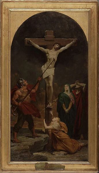 Esquisse pour l'église Saint-Louis-en-l'Ile : Le Christ en Croix, 1874. Creator: Jules-Joseph Dauban