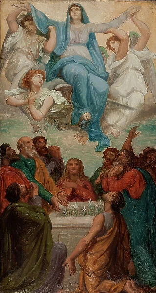 Esquisse pour l'église Saint-Sulpice : L'Assomption de la Vierge, 1869. Creator: Emile Jean Baptiste Philippe Bin