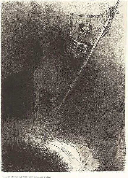 Et celui qui était monté dessus se nommait la Mort (And his name that sat on him was Death), 1899. Creator: Odilon Redon