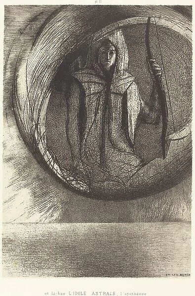 Et la-bas l'idole astrale, l'Apotheose (And beyond, the star idol, the apotheosis), 1891. Creator: Odilon Redon