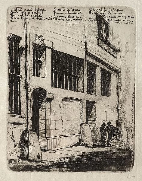 Etchings of Paris: The Street of the Bad Boys, 1854. Creator: Charles Meryon (French, 1821-1868)