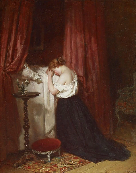 Evening Prayer, 1863-1864. Creator: Antoine Emile Plassan