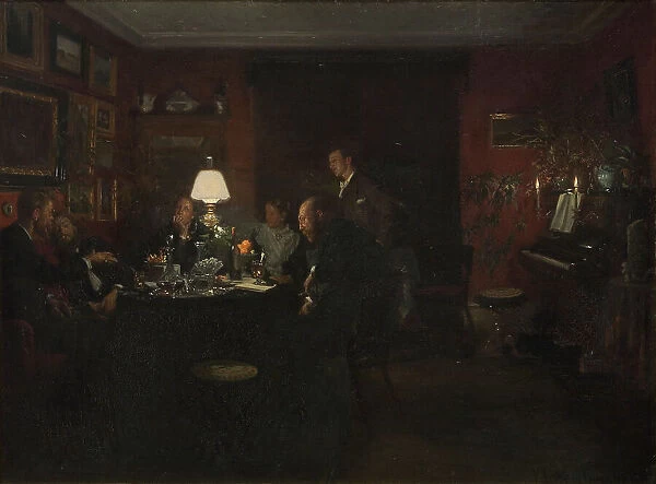 Evening Talk, 1886. Creator: Viggo Johansen