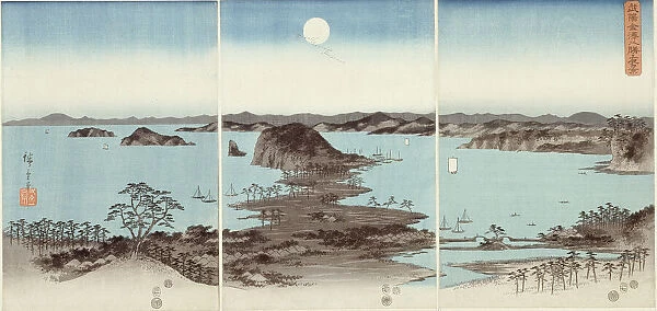 Evening View of Eight Famous Sites at Kanazawa (Buyo Kanazawa hassho yakei), 1857. Creator: Ando Hiroshige