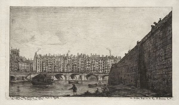 The Exchange Bridge, Paris, about 1784, 1855. Creator: Charles Meryon (French, 1821-1868)