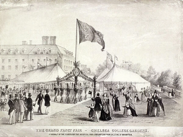 A fair held in the gardens of the Royal Hospital, Chelsea, London, c1842