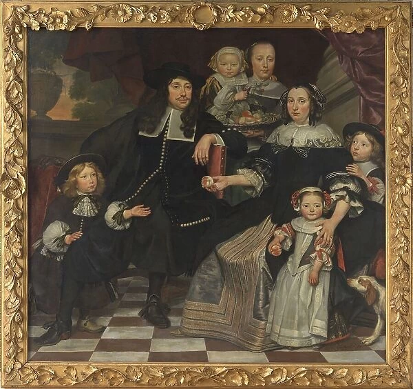 A family on the terrace of a country house, 1669. Creator: Hendrick ten Oever