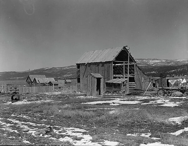 Farm buildings in the purchase area, Widtsoe, Utah, 1936. Creator: Dorothea Lange