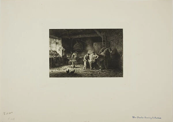 The Farriers Shop, 1865. Creator: Charles Emile Jacque