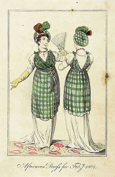 Fashion Plate (Afternoon Dress for Feby. 1801), 1801. Creator: Unknown