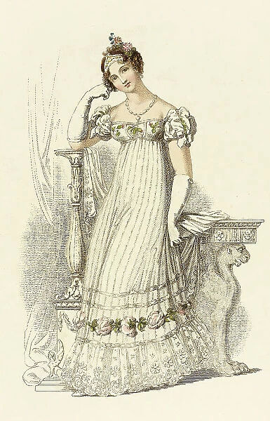 Fashion Plate (Bridal Dress), 1816. Creator: Unknown