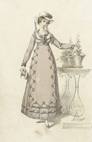 Fashion Plate (Cottage Dress), 1820. Creator: Rudolph Ackermann
